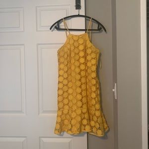 Trina Turk Yellow Crochet Dress